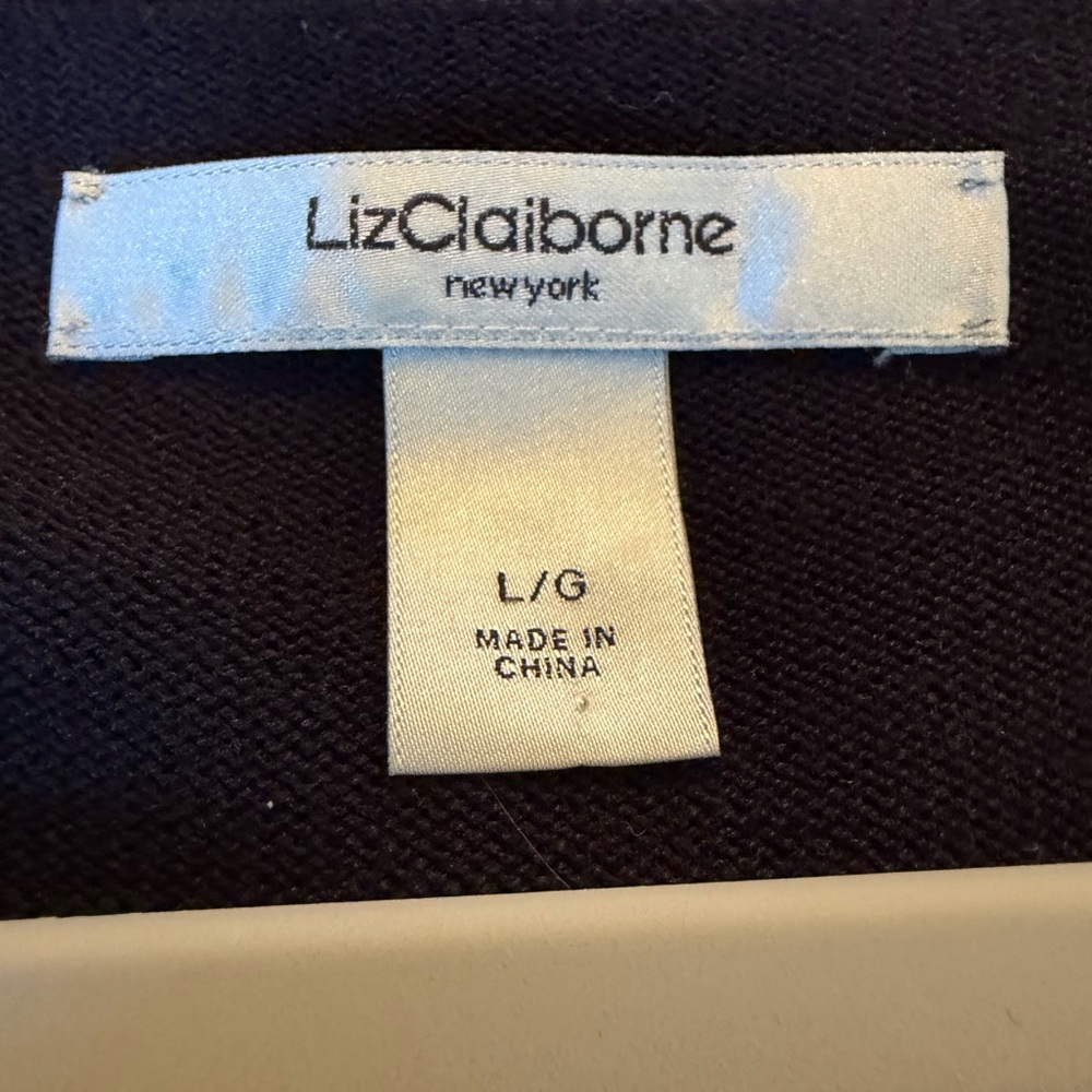 Liz Claiborne Black Button-Front Lightweight Cardigan silk/cotton size large - Picture 4 of 5